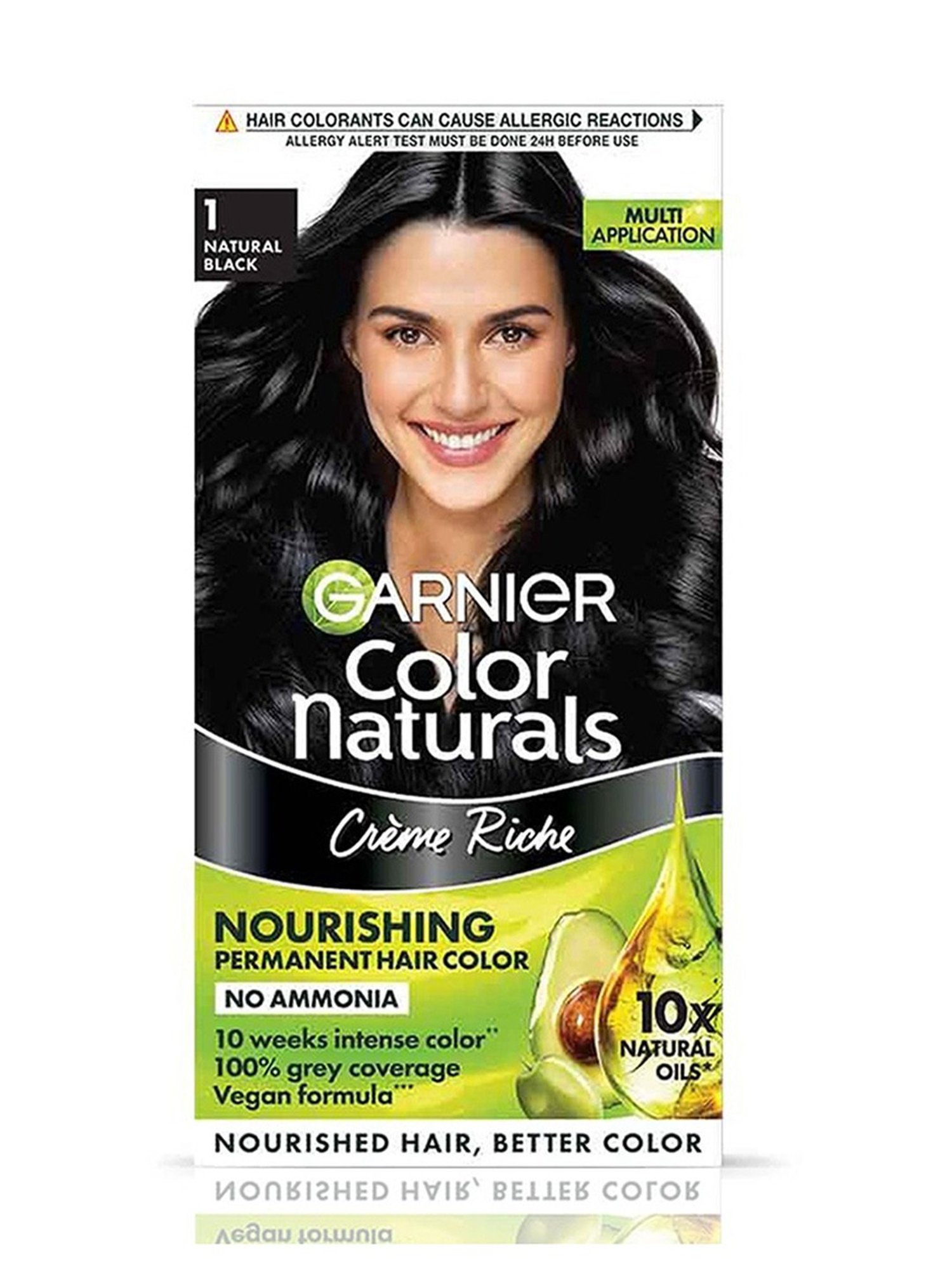 Garnier Color Naturals Creme Hair Color Shade 1 Natural Black - 70 ml + 60 gm