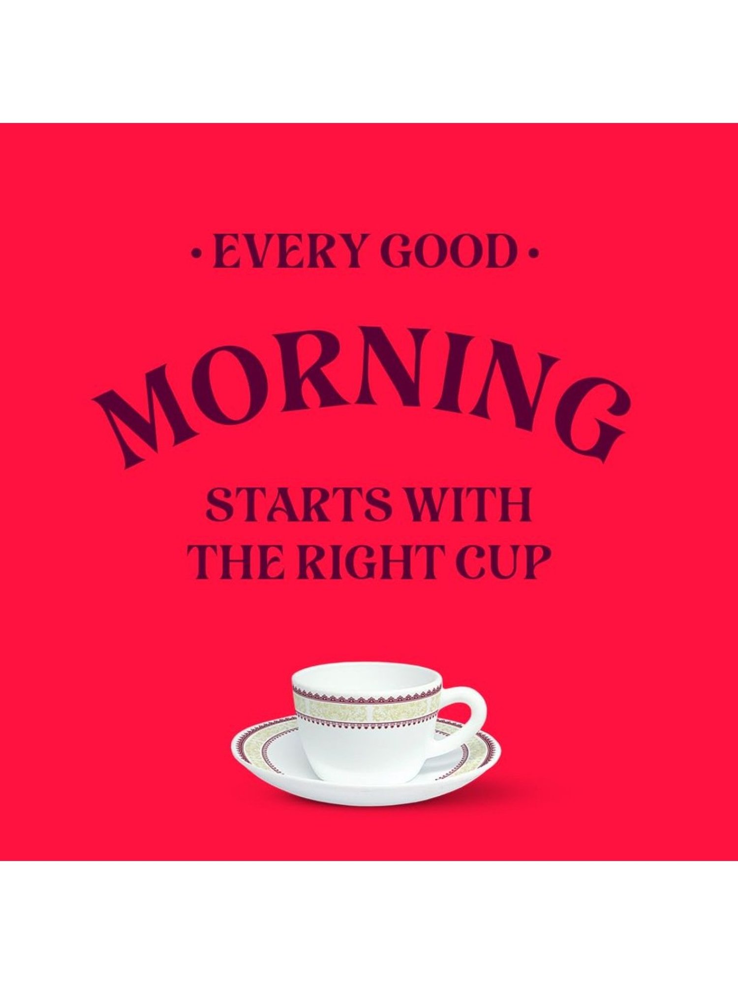 Larah by Borosil Multicolor Ceramic Opalware Cup and Saucer Set of 12 140ml