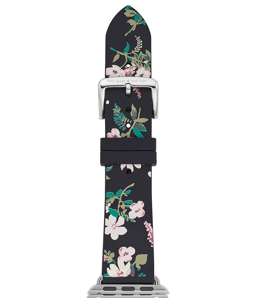 kate spade new york Black Floral Silicone 38/40 mm Apple Watch&reg; Strap