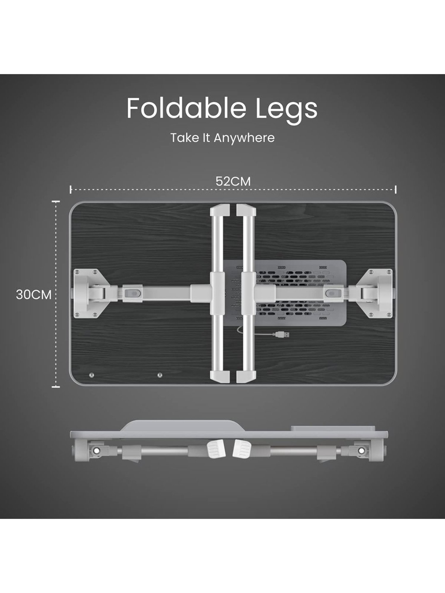Portronics My Buddy Plus POR-1380 Portable Laptop Stand with Cooling Fan (Black)