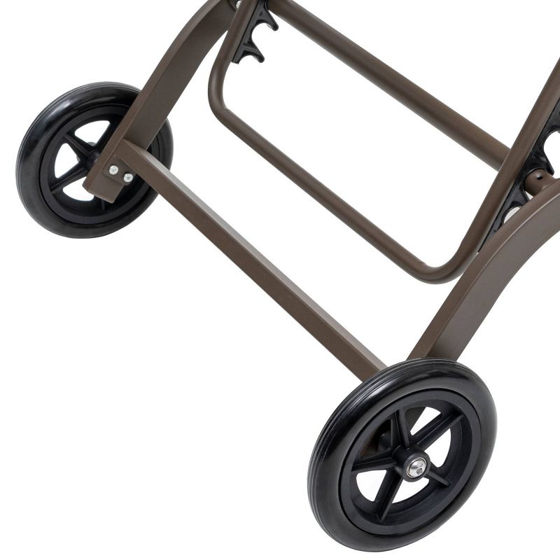 2pc Outdoor Adjustable Chaise Lounge Chairs with Wheels - Brown - Crestlive Products