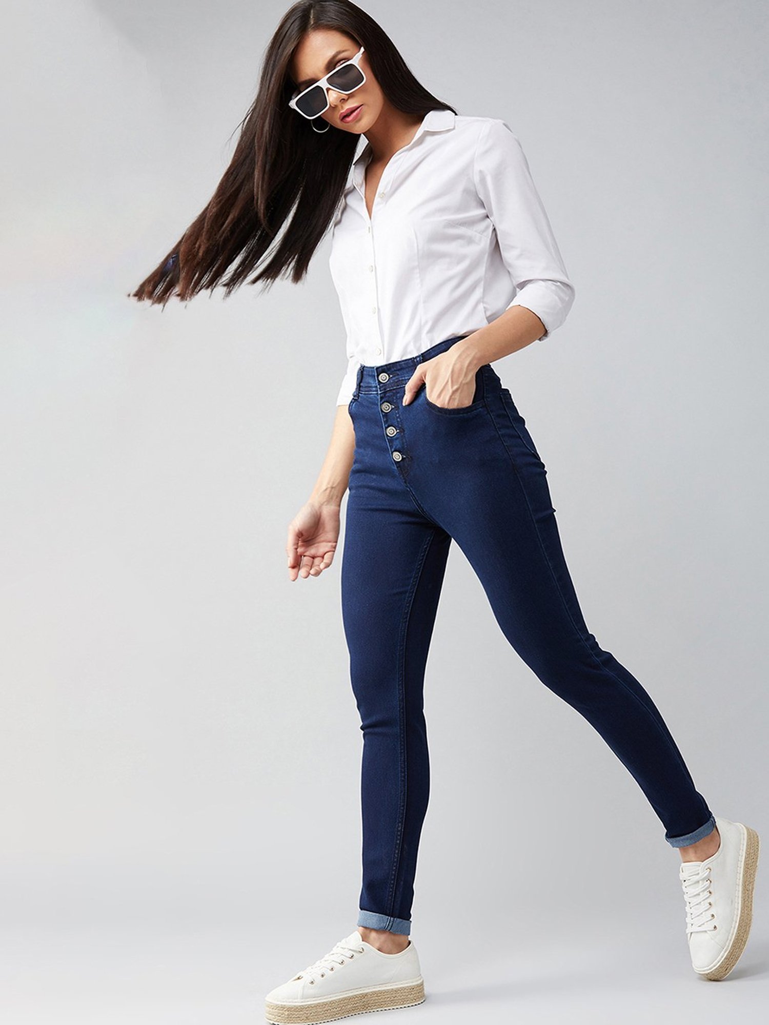 DOLCE CRUDO Navy High Rise Jeans