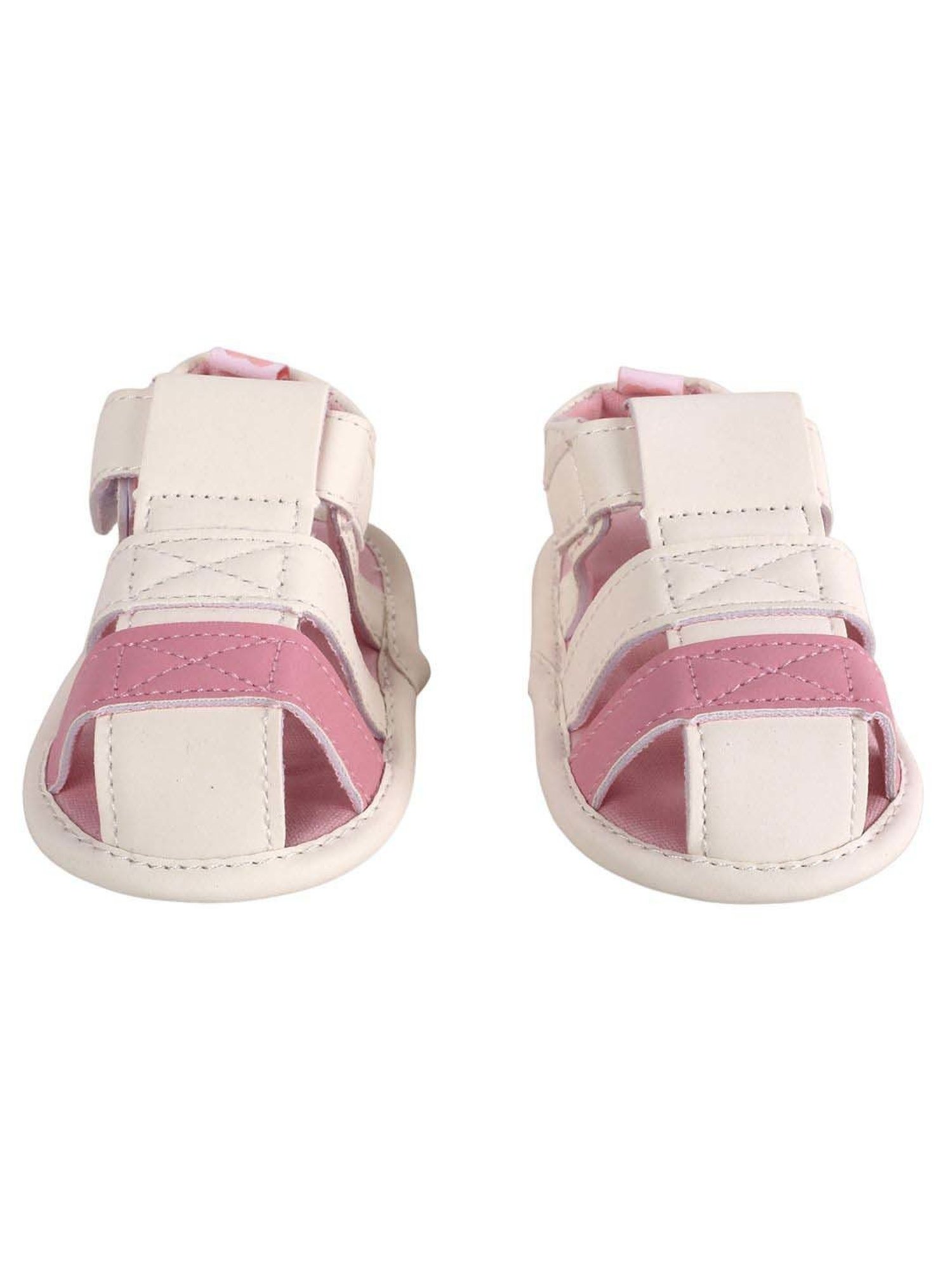 Baby Moo Kids White & Pink Casual Sandals