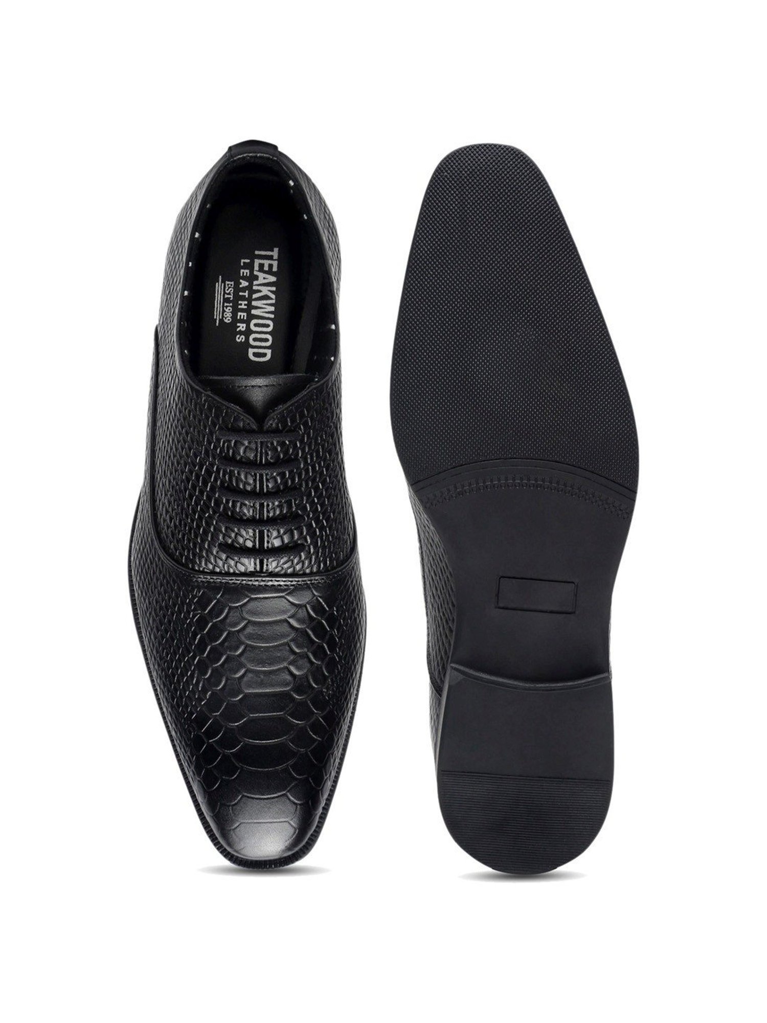 Teakwood Leathers Men's Black Oxford Shoes