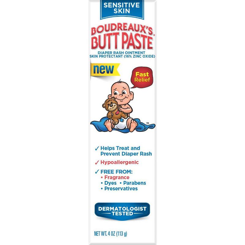 Boudreaux's Butt Paste Baby Diaper Rash Cream for Sensitive Skin - 4oz