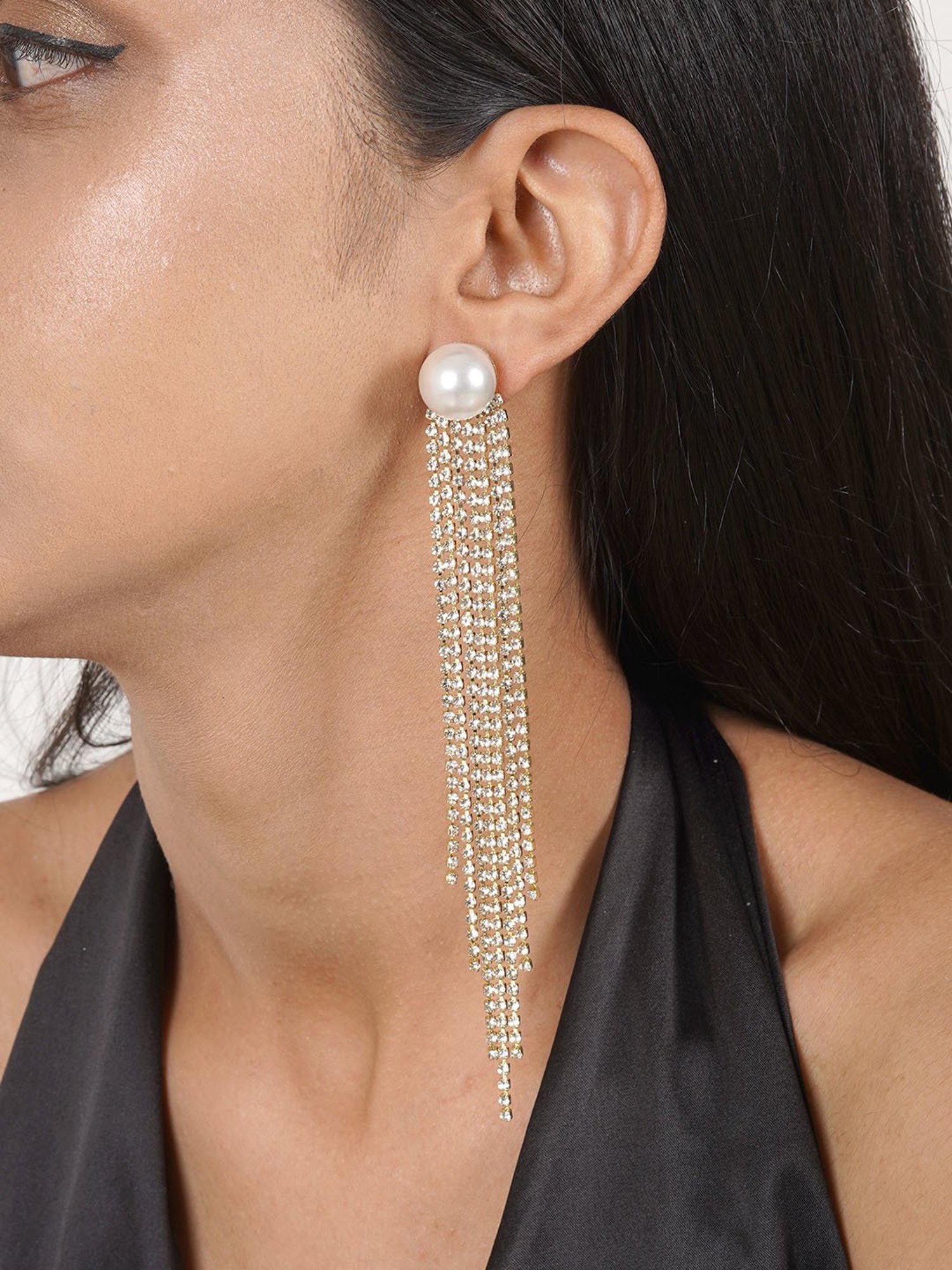 Joker & Witch Golden & White The Party Edit Wilda Waterfall Dangler Earrings