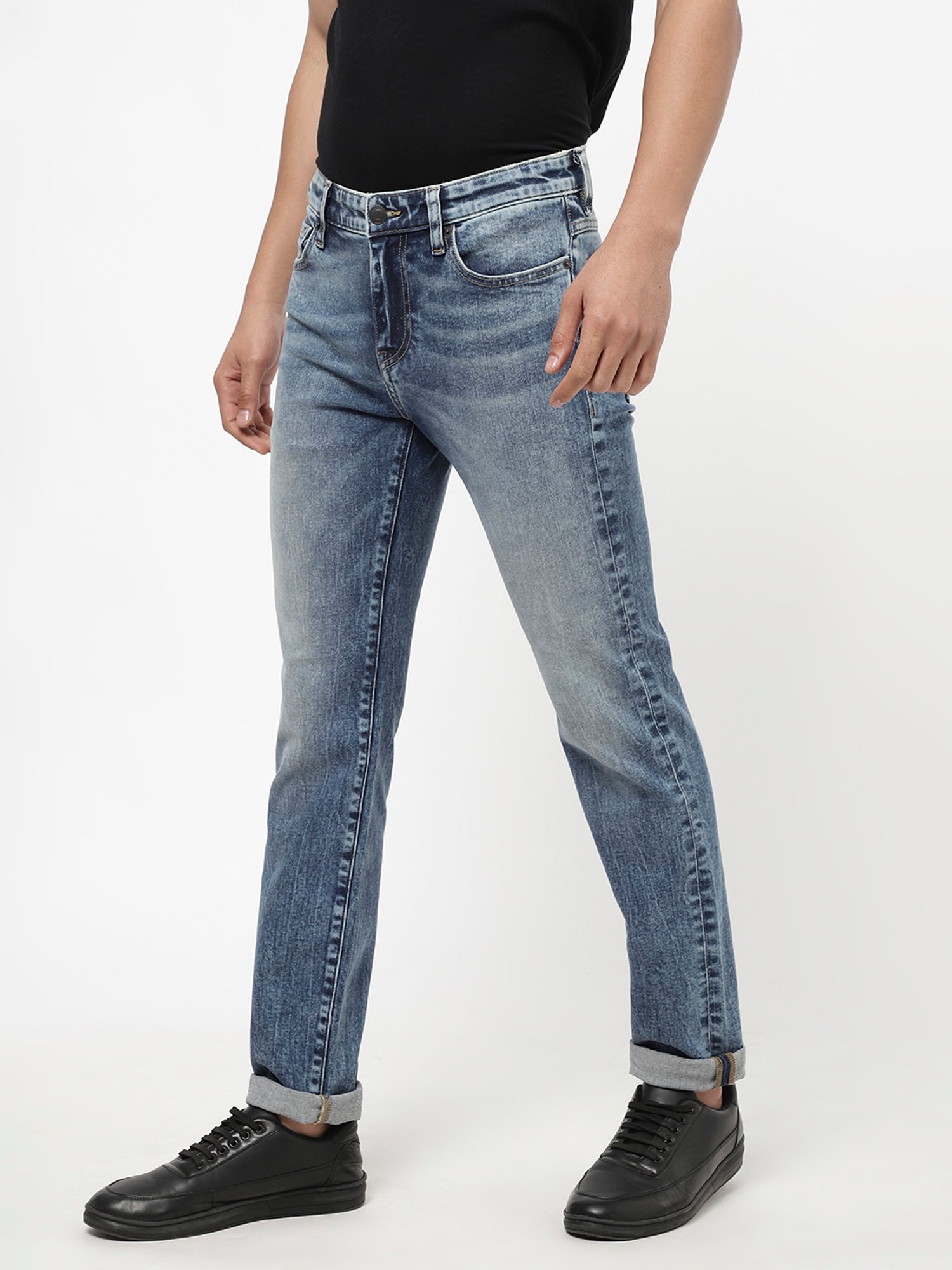 Passion Light Blue Comfort Fit Heavily Washed Jeans