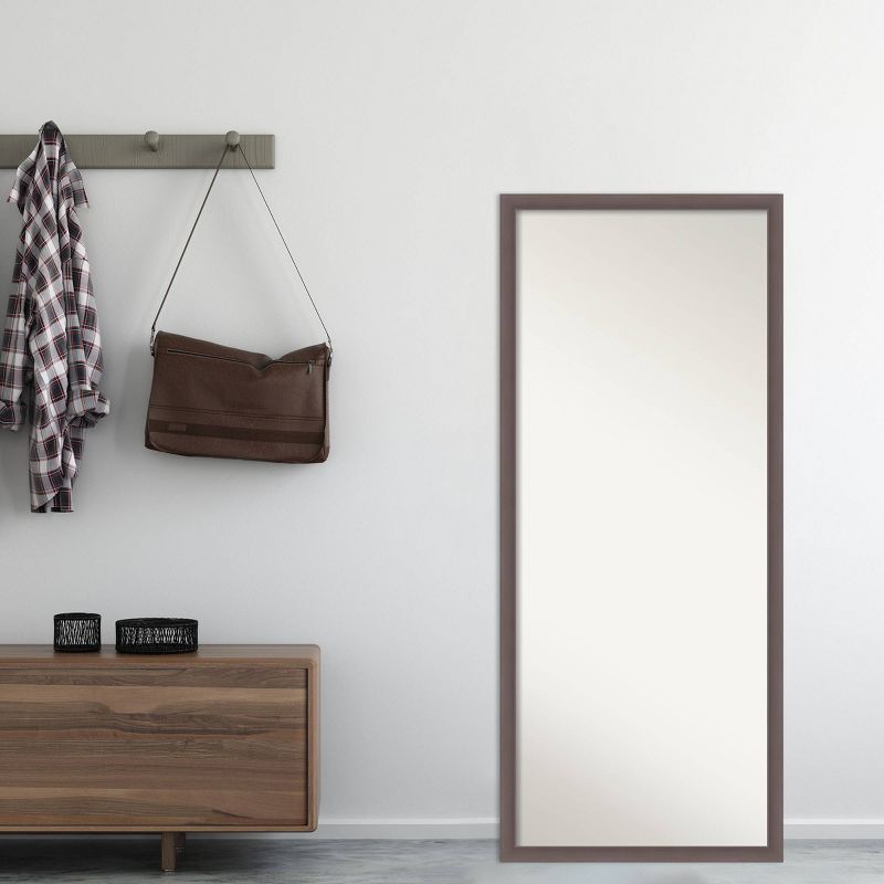 26" x 62" Urban Framed Full Length Floor/Leaner Mirror Pewter - Amanti Art