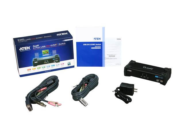 ATEN CS1762A 2-Port USB2.0 DVI KVMP Switch, Cables Included