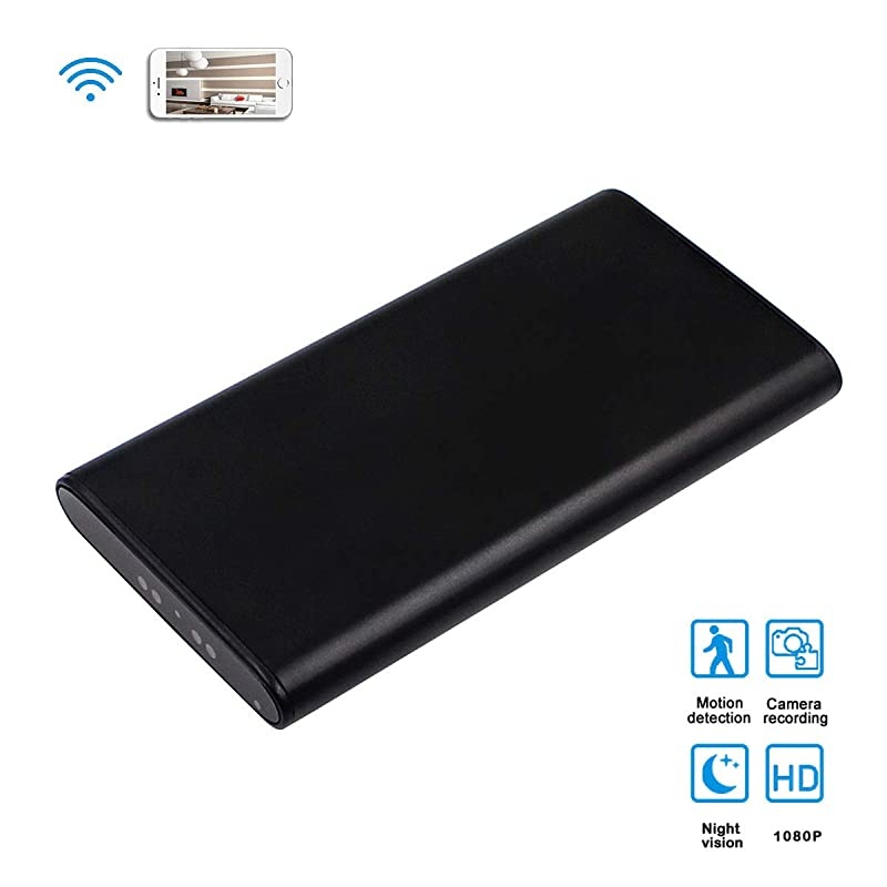 WiFi Hidden Camera Power Bank 10000mAh 10 Feet Night Vision DistanceHD 1080P Nanny Cam Portable ChargerRemotely View Realtime Monitoring