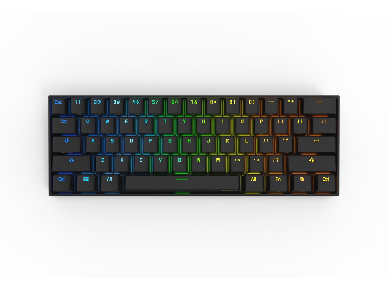 Anne Pro 2 Mechanical Keyboard 60% RGB Wired/ Wireless Bluetooth 4.0 PBT Type-c Kailh Red Switch -Black