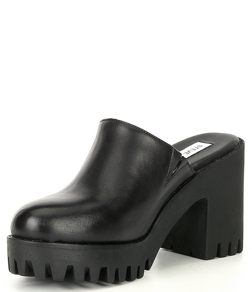 Steve Madden Bayside Leather Lug Sole Platform Clogs