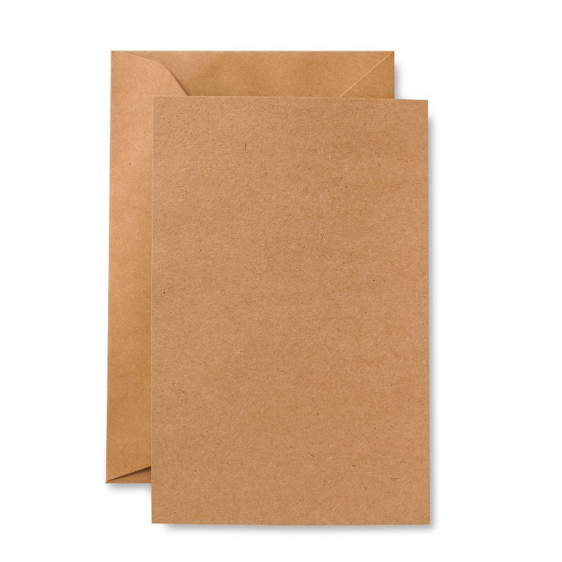50ct Plain Flat panel Kraft Invitation