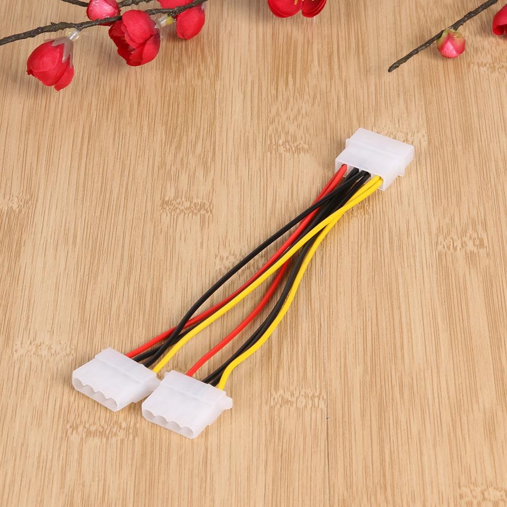3pcs 4Pin D Type Female to 2 D Type Male Interface Power Converter Adapter Splitter Cable Extension Wire for 4pin Cooling Fan