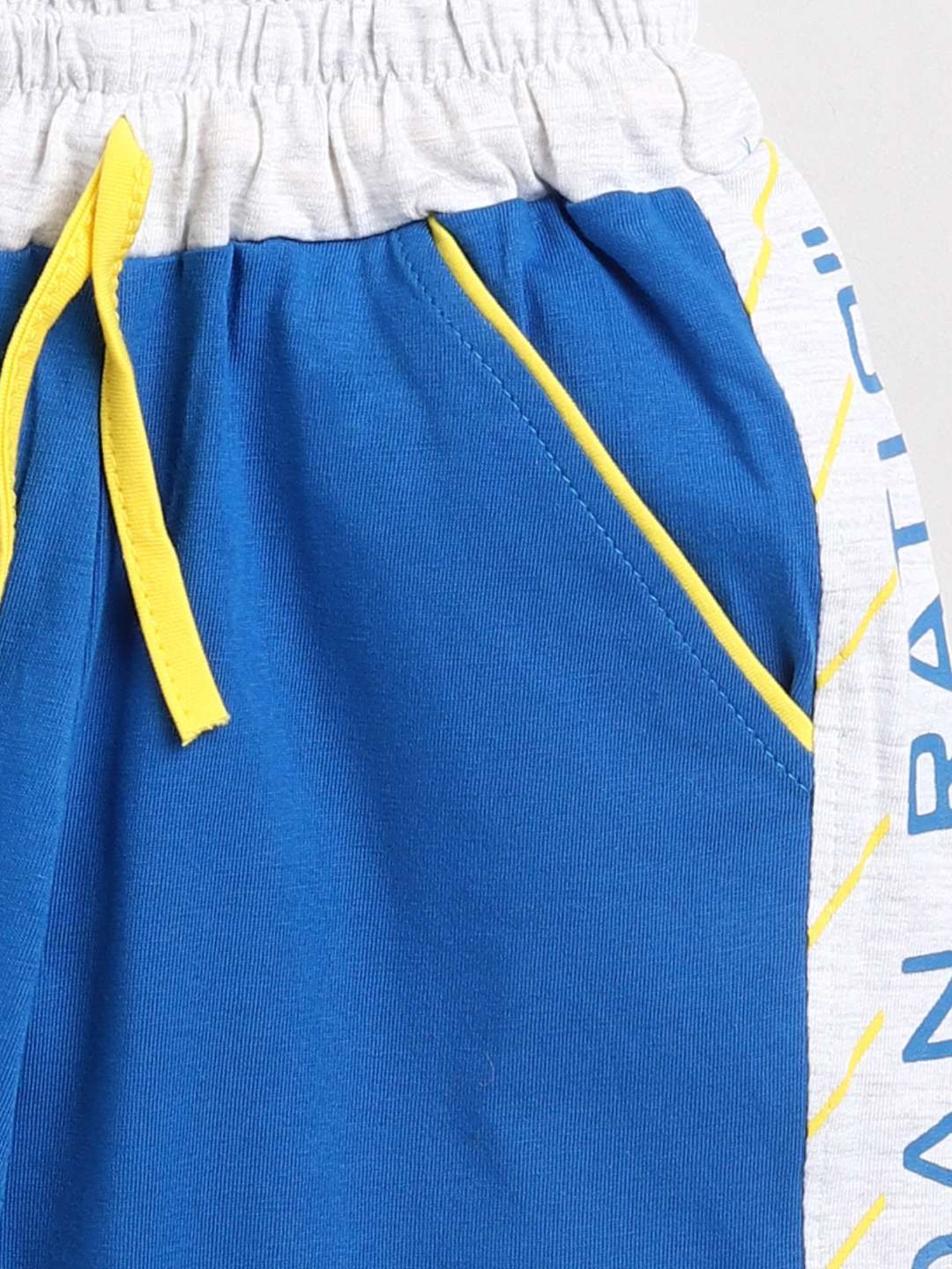 Todd N Teen Kids Blue & Grey Cotton Printed Bermunda