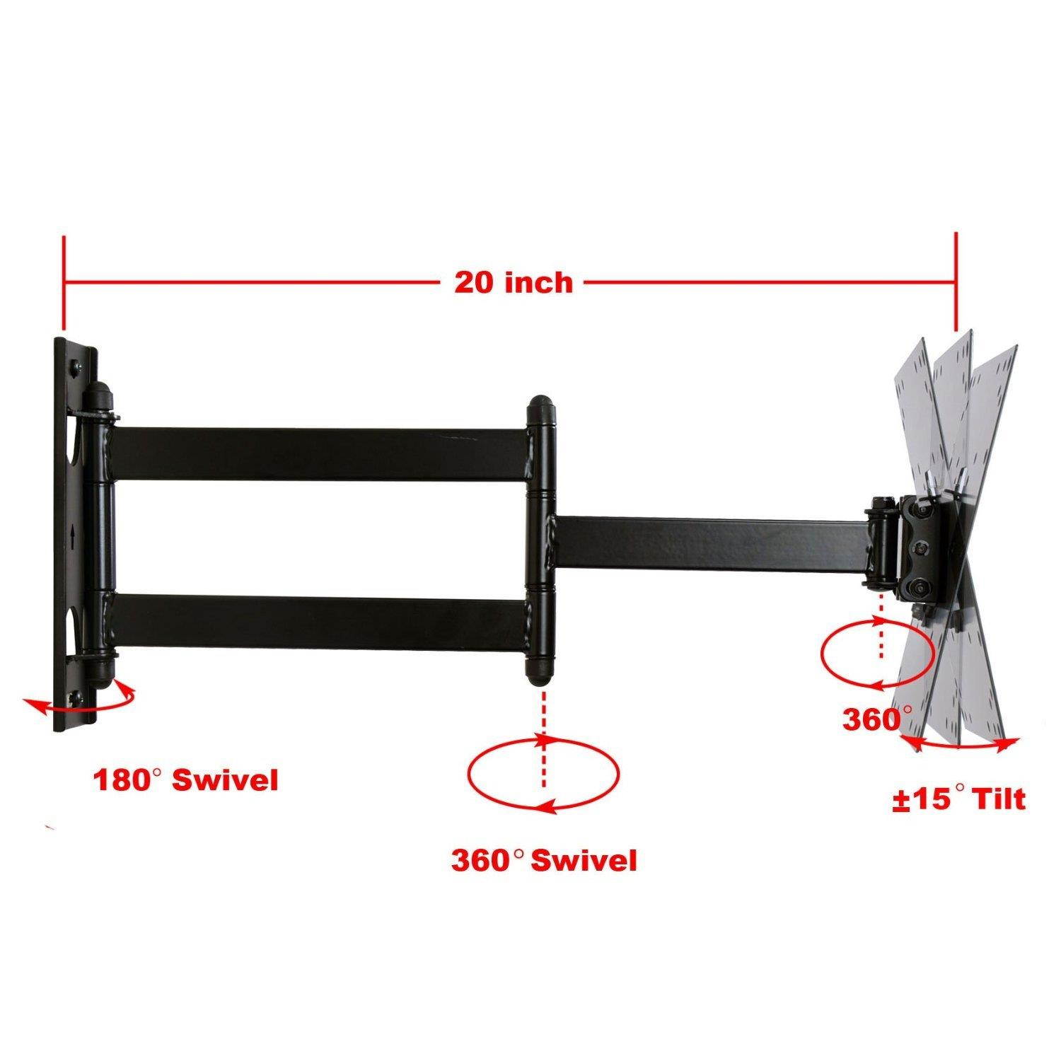 VideoSecu Articulating Tilt Swivel LCD TV Wall Mount for HANNSpree ST42DMSB LCD HDTV - 66lbs Loading Capacity CK9