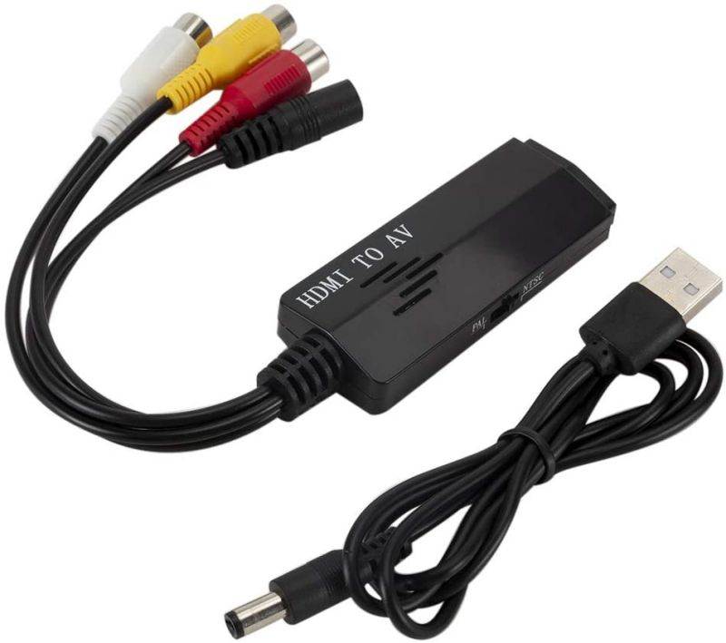 Homyl Adapter HDMI to RCA AV to HDMI Converter 3RCA Composite CVBS Audio/Video AV/HDMI Converter