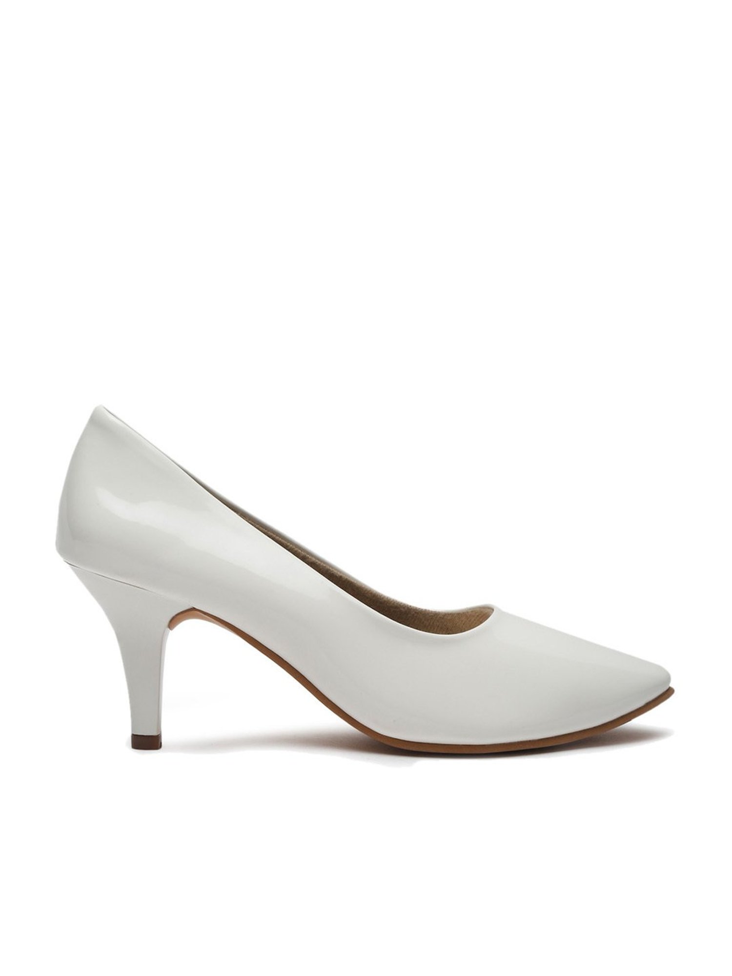 Flat N Heels Women's White Stiletto Pumps