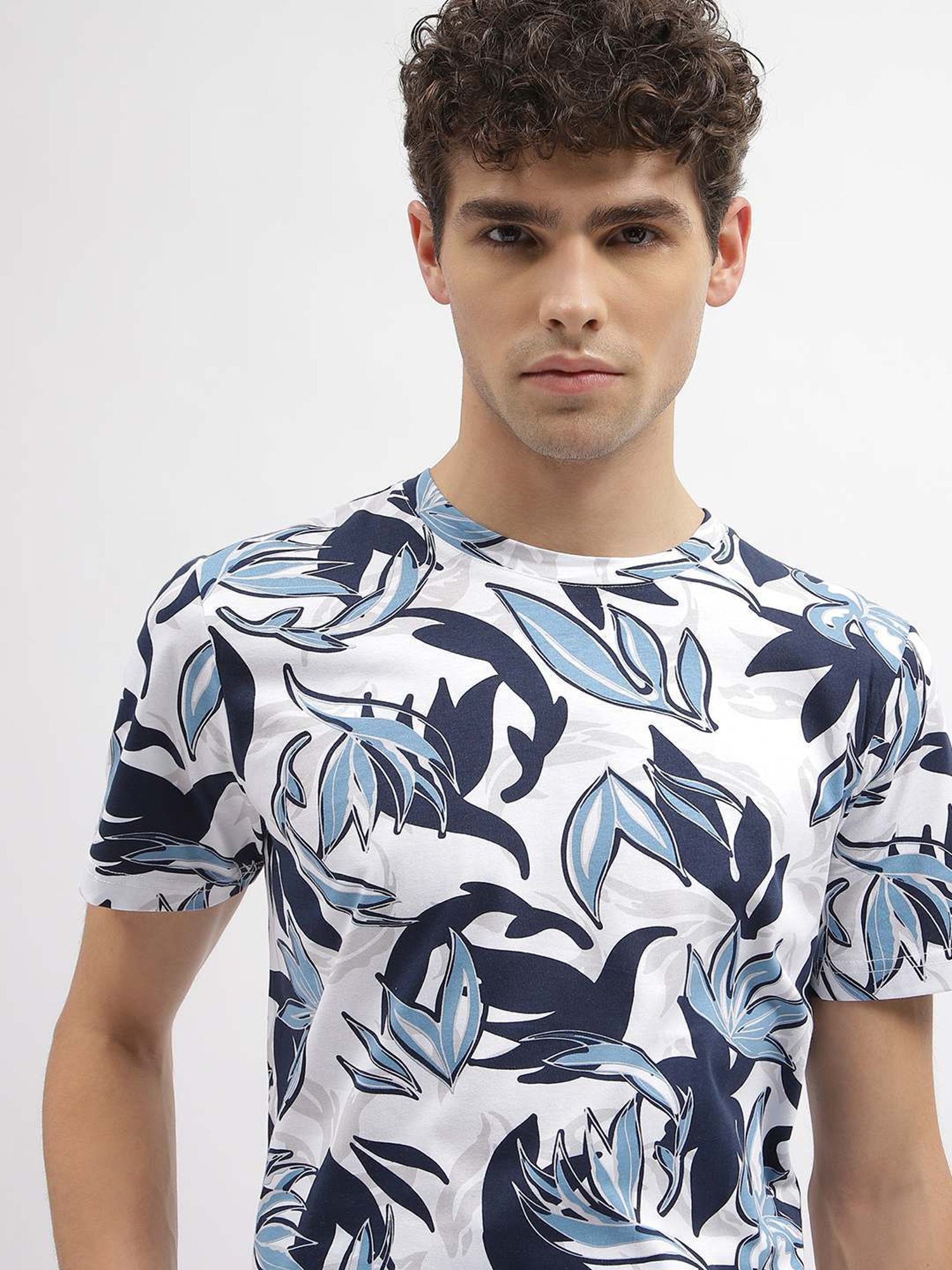 Antony Morato Off White Cotton Regular Fit Printed T-Shirt
