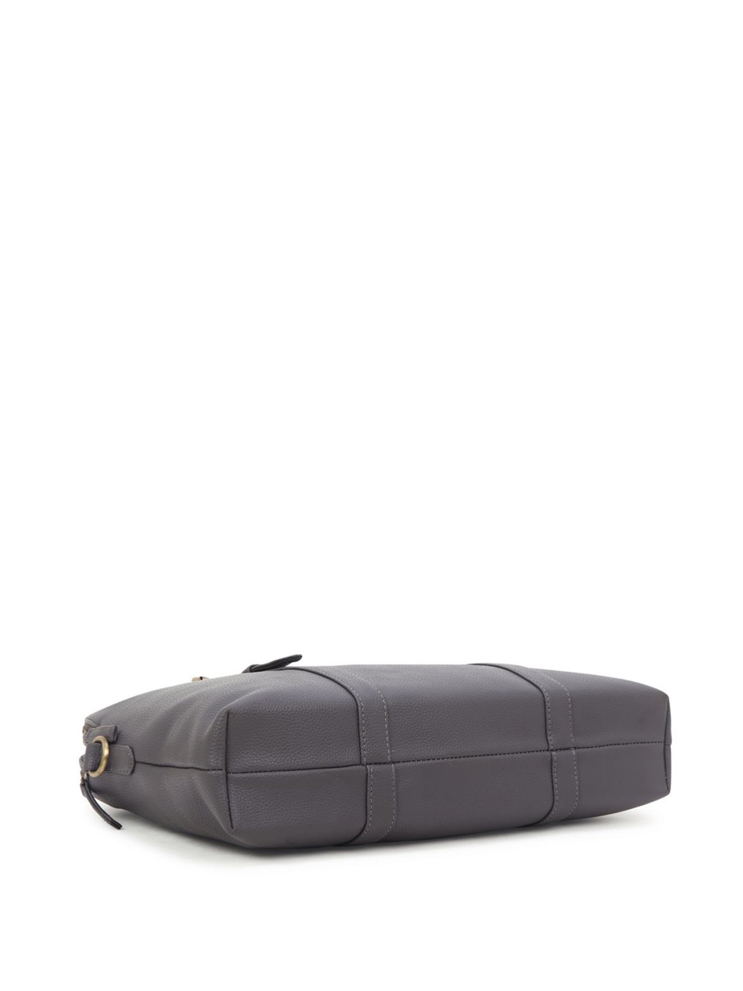 Yelloe Dark Grey PU Solid Laptop Messenger Bag
