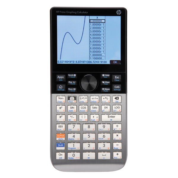Prime Graphing Calculator, Rechargeable, Silver