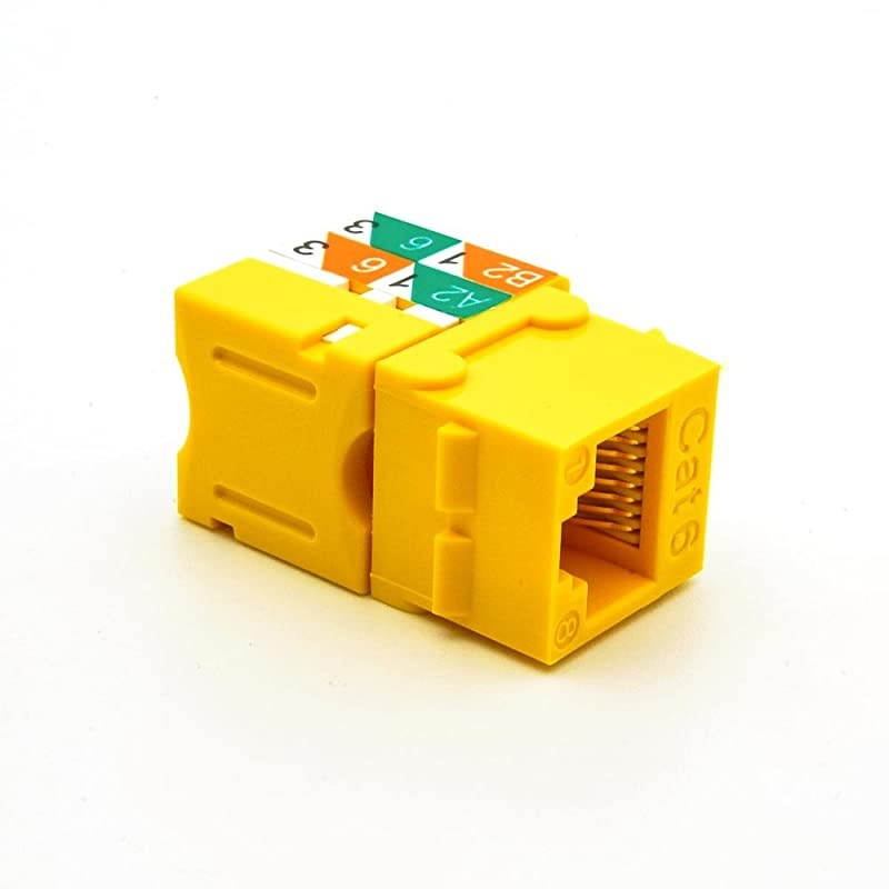Cat6 RJ45 110 Type Keystone Jack 5Pack Yellow