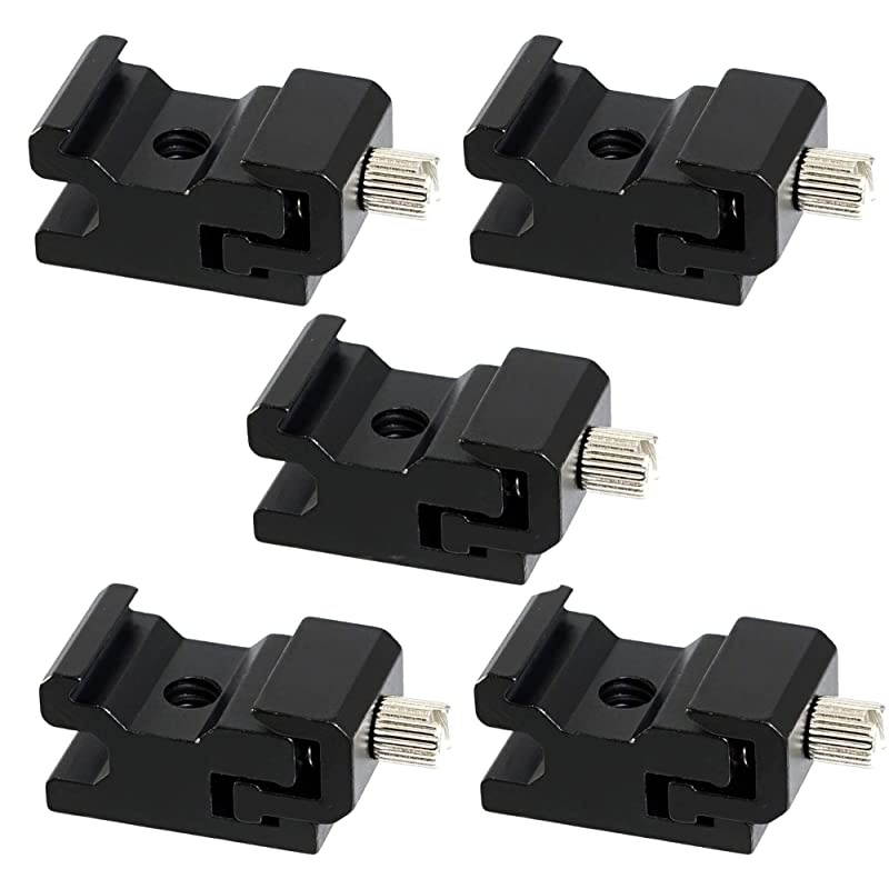 5 Packs  Metal Cold Shoe Flash Stand Shoe Mount Adapter Clamp with 14inch 20 Tripod Screw