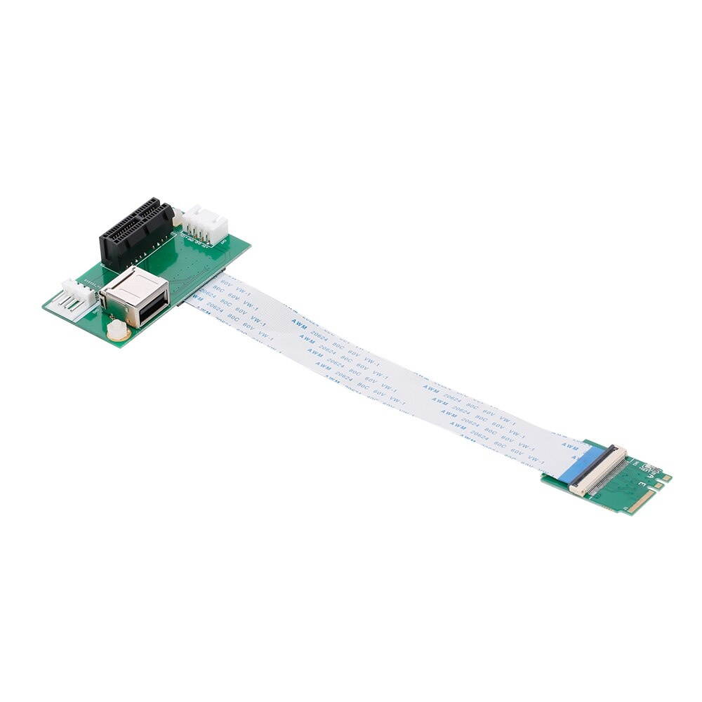 Mini PCI-E to PCI-E Extension Cord Adapter Card with Vertical Slot Supports full-height and half-height size of mini PCI-E