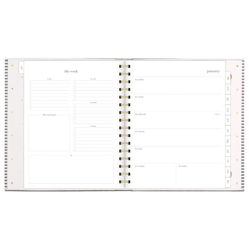 2021 Planner 6.875" x 8.75" Concealed Wire HC Black Stripe - Sugar Paper™