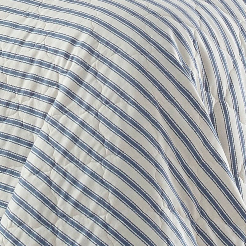 Twin Stone Cottage Willow Way Ticking Stripe Quilt Set - Navy