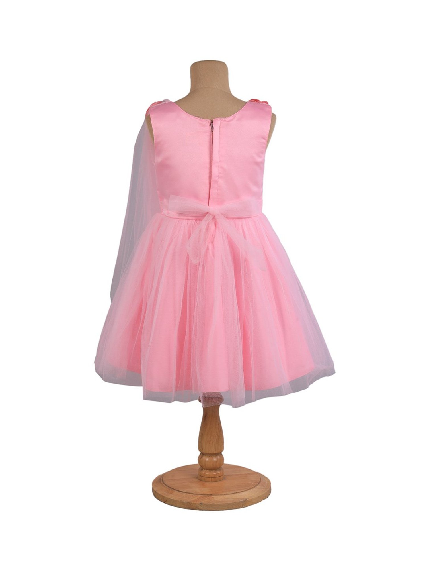 The Magic Wand Kids Pink Applique Dress with Corsage