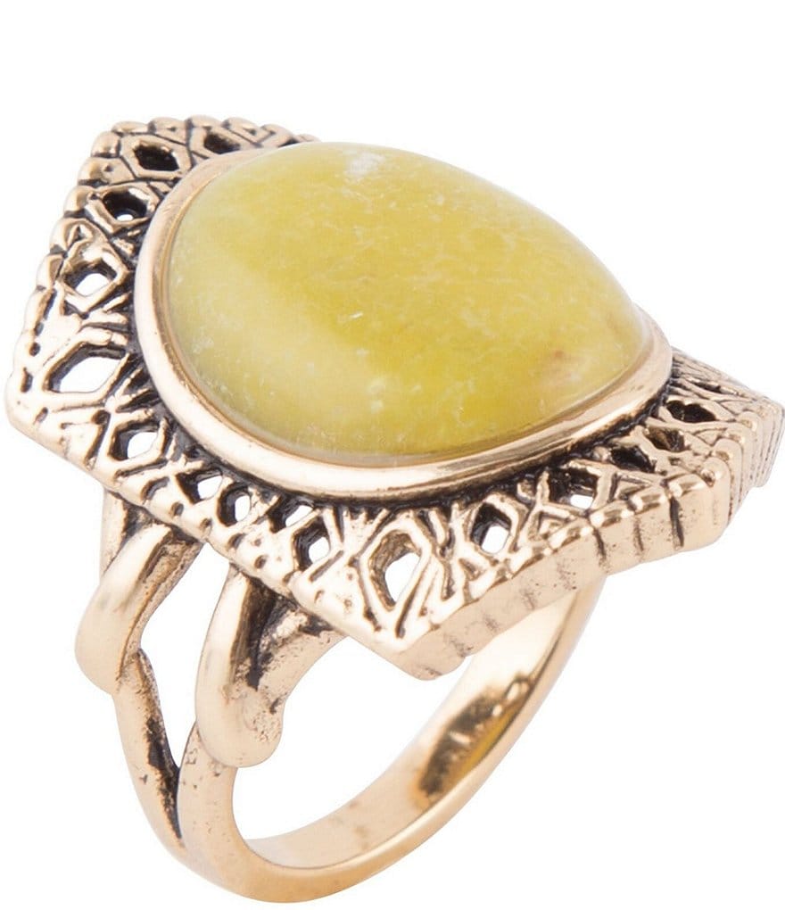 Barse Bronze and Green Jade Ring