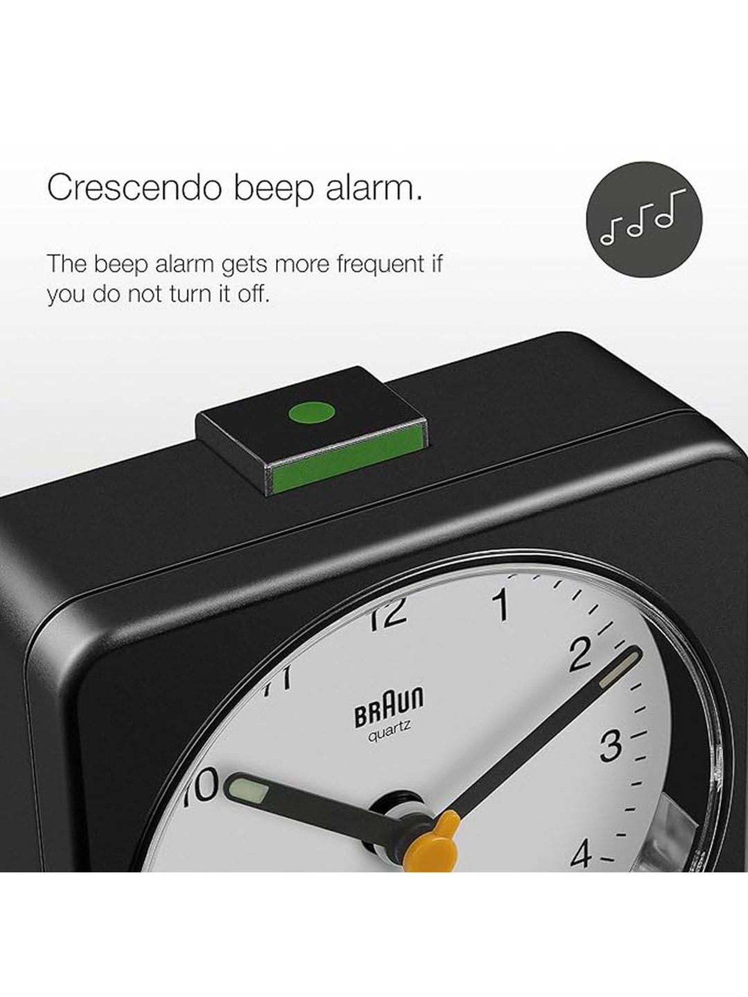 Braun Black Classic Travel Analog Alarm Clock