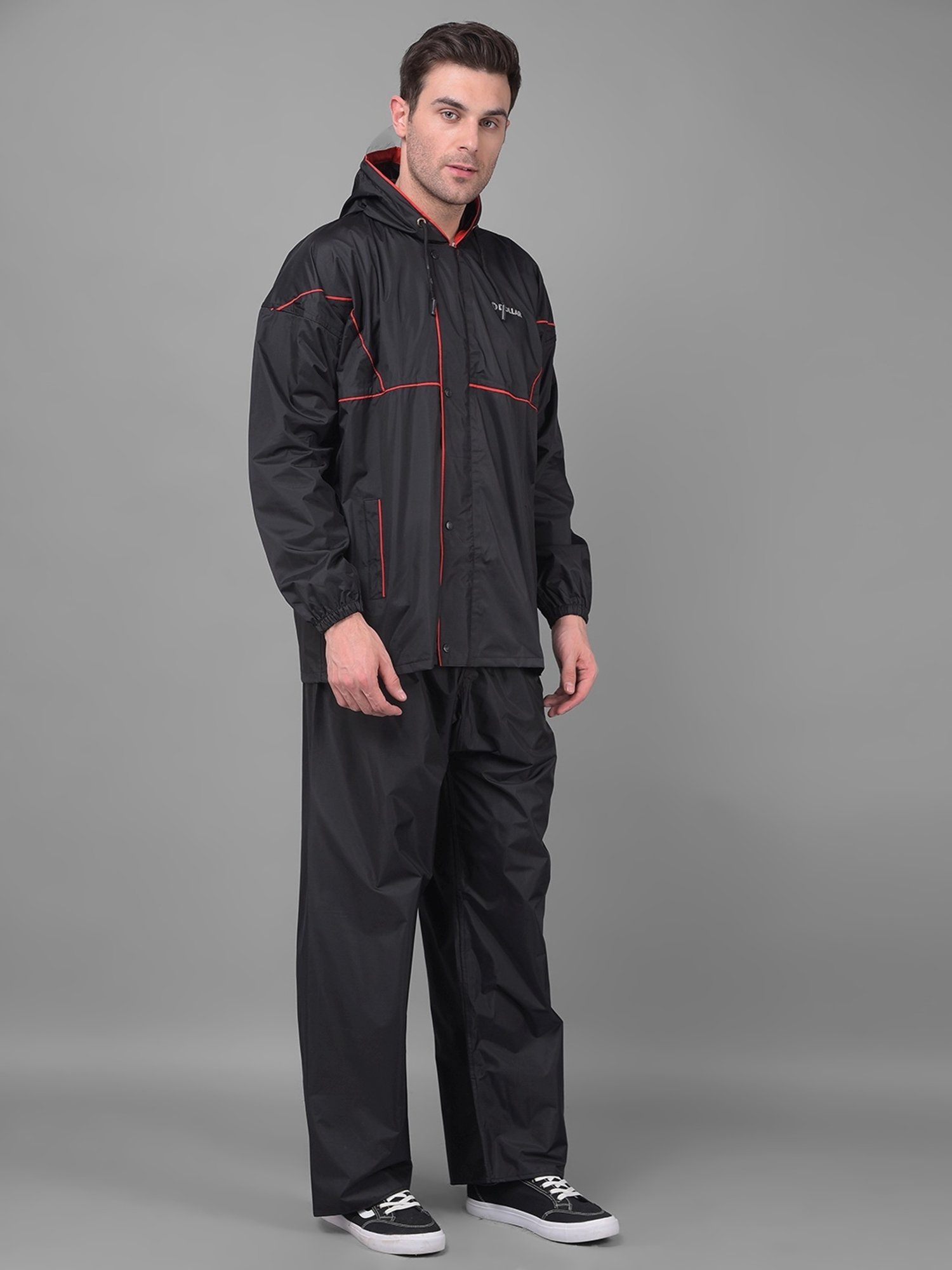 Wildcraft Red & Maroon Regular Fit Colour Block Rainwear Jacket