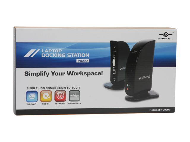 VANTEC DSH-200U2 Laptop Docking Station with Video Output