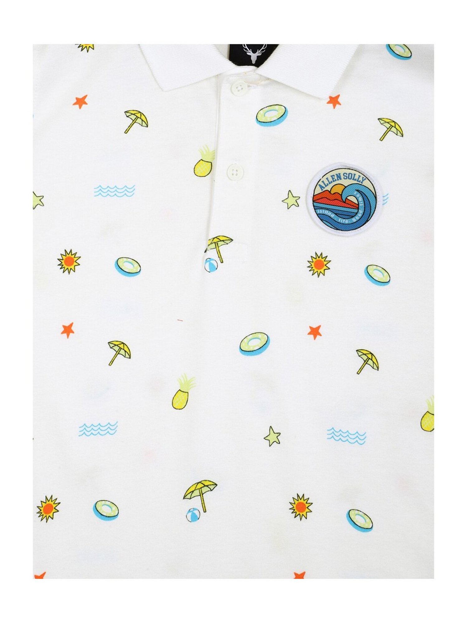 Allen Solly Junior Yellow Logo Print Polo T-Shirt