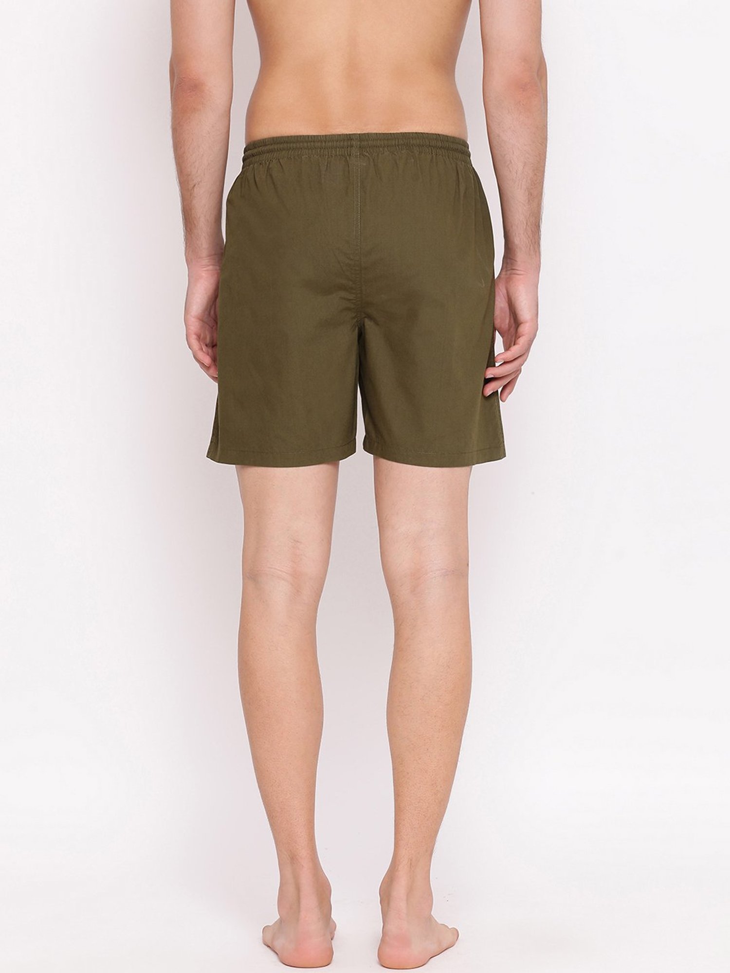 Crimsoune Club Olive Green Cotton Slim Fit Boxers
