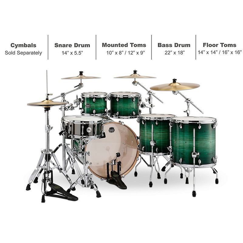 Pearl Export New Fusion 5-Piece Drum Set with Hardware Mirror Chrome