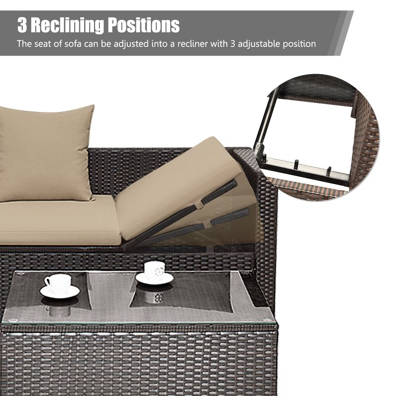 Breckenridge 4pc Seating Set Java Brown Fame Sunbrella Meredian Brick Red Fabric - La-Z-Boy