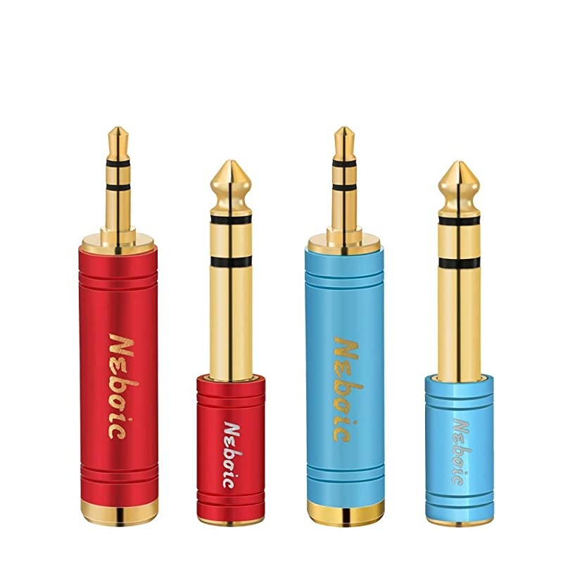 4Packs 14 Male to 35mm 18 Female Headphone Adapter 18 Inch Plug Male to 14 Inch Jack Female Stereo Adapter