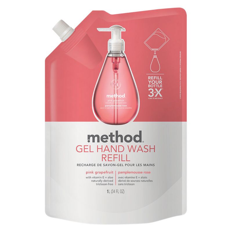Method Gel Hand Soap Refill Pink Grapefruit - 34oz