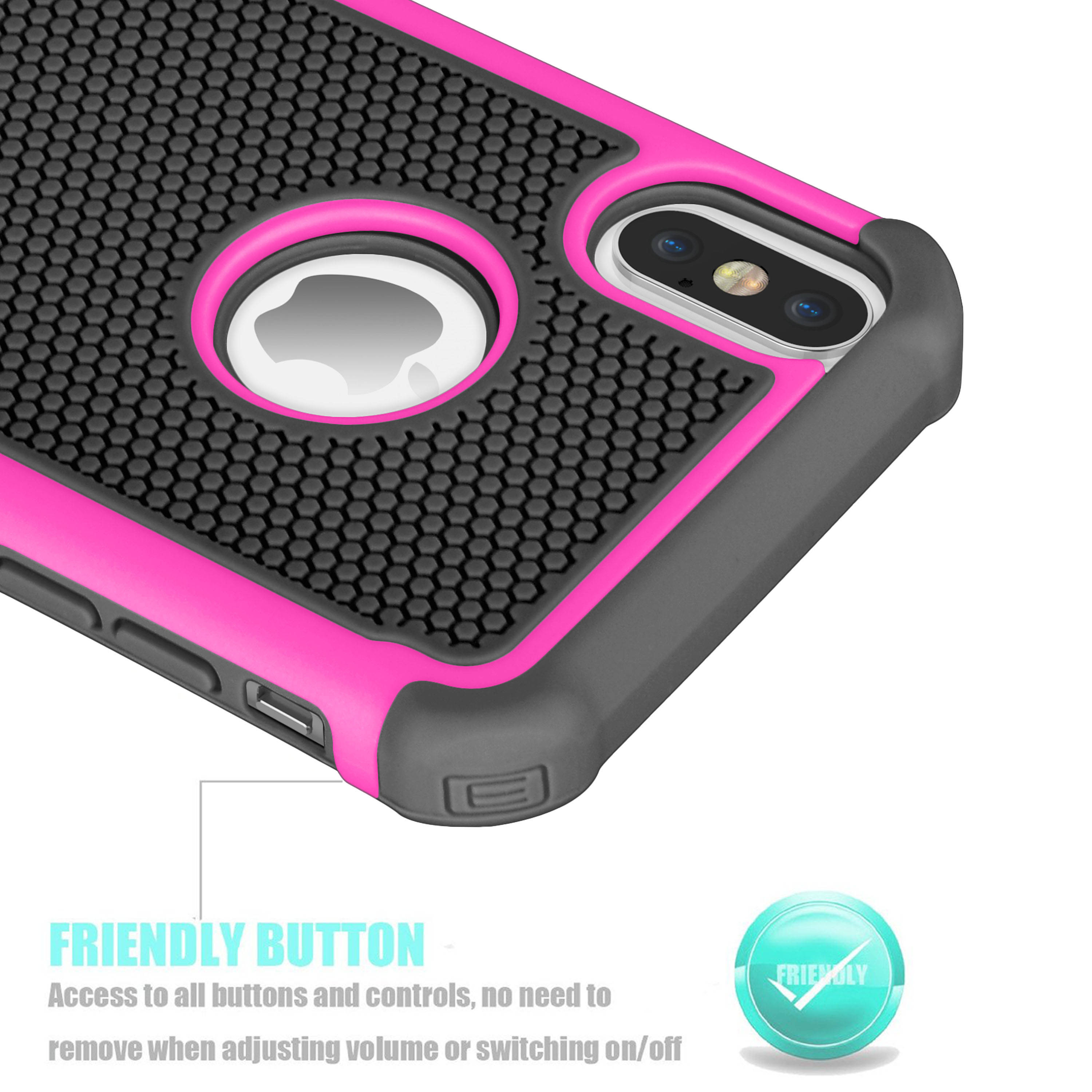 iPhone X Case, iPhone X Cute Case, Tekcoo [Tmajor] Shock Absorbing [Turquoise] Rubber Silicone & Plastic Scratch Resistant Bumper Grip Rugged Hard Cases Cover for Apple iPhone X (5.8 inch)