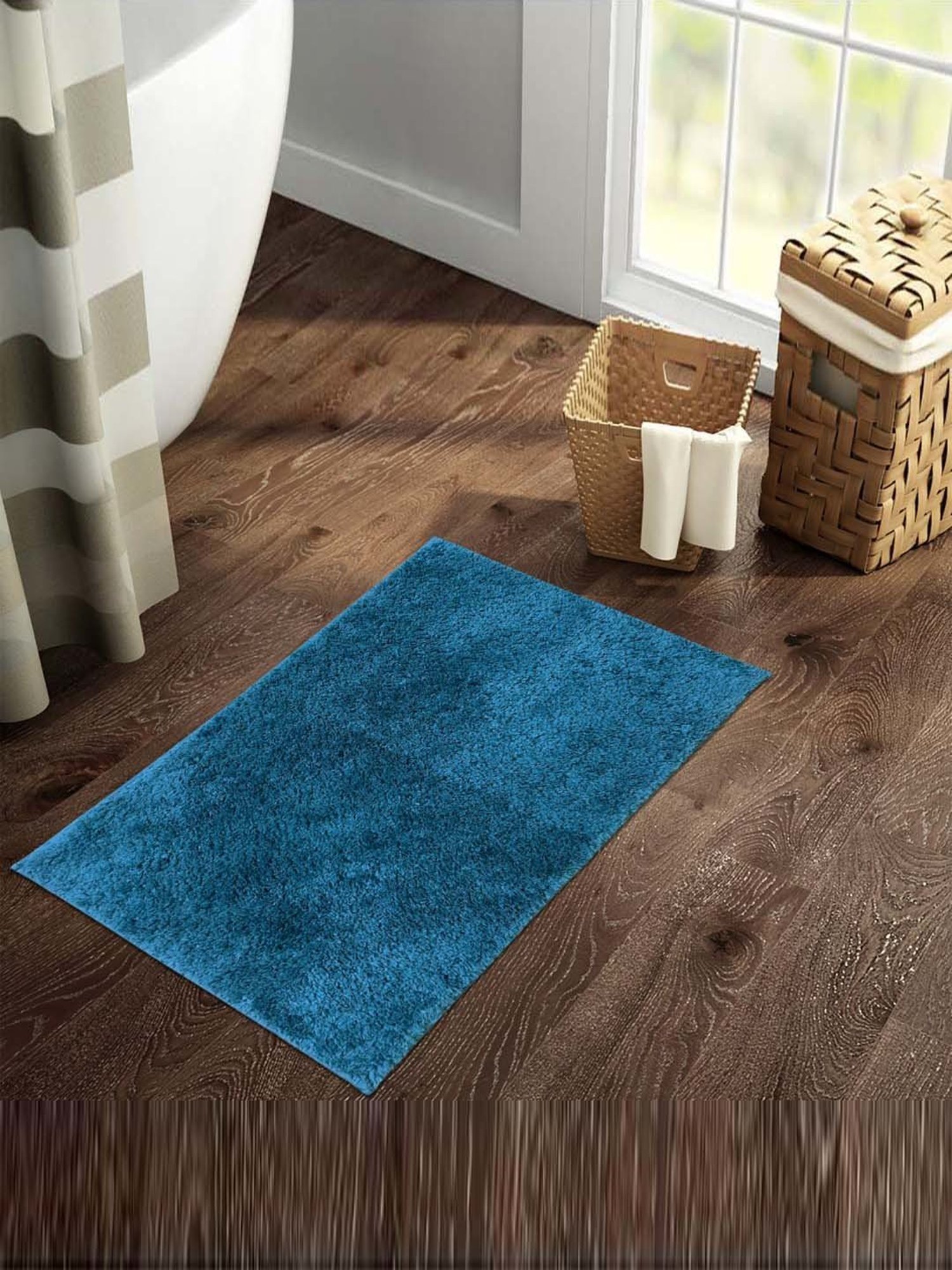 SPACES Dark Teal Acrylic Day To Day Plus Drylon Large Bath Mat