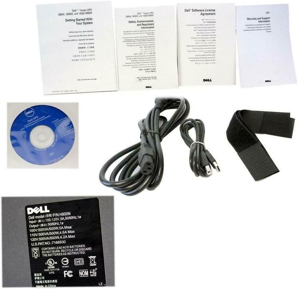 Dell Tower UPS 500W 750VA 100-120V Battery Backup Uninterruptible Power Supply