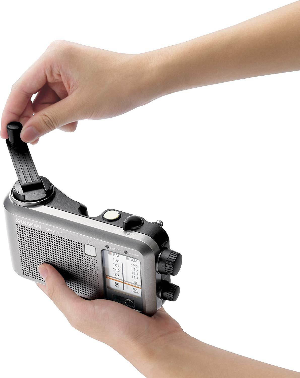 Sangean Compact Emergency Water-Resistant Hand Crank AM/FM Radio with Built-in Speaker