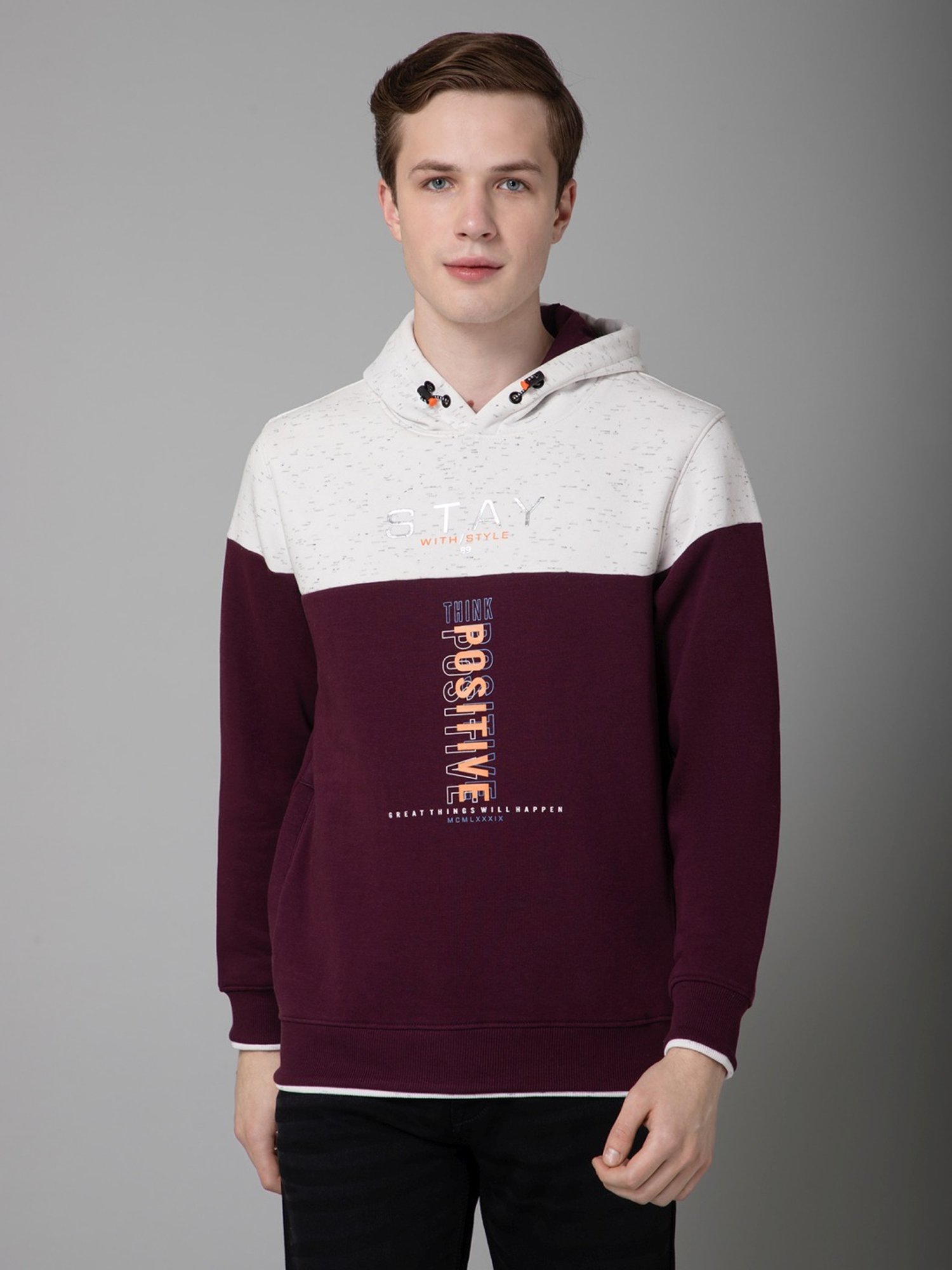 Spykar Red Slim Fit Sweatshirt