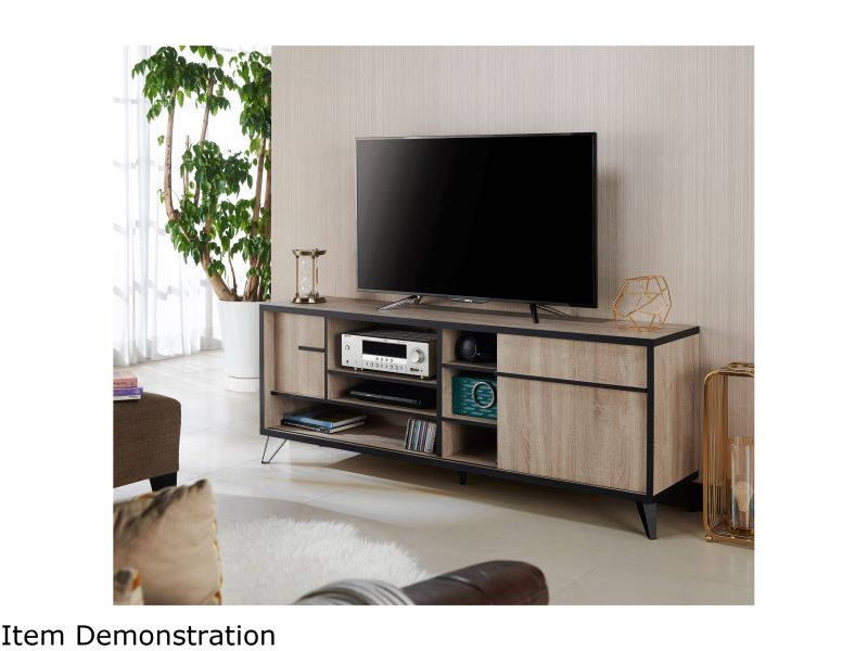 Furniture of America Evermore Modern Wood 70-Inch TV Stand in Natural Oak
