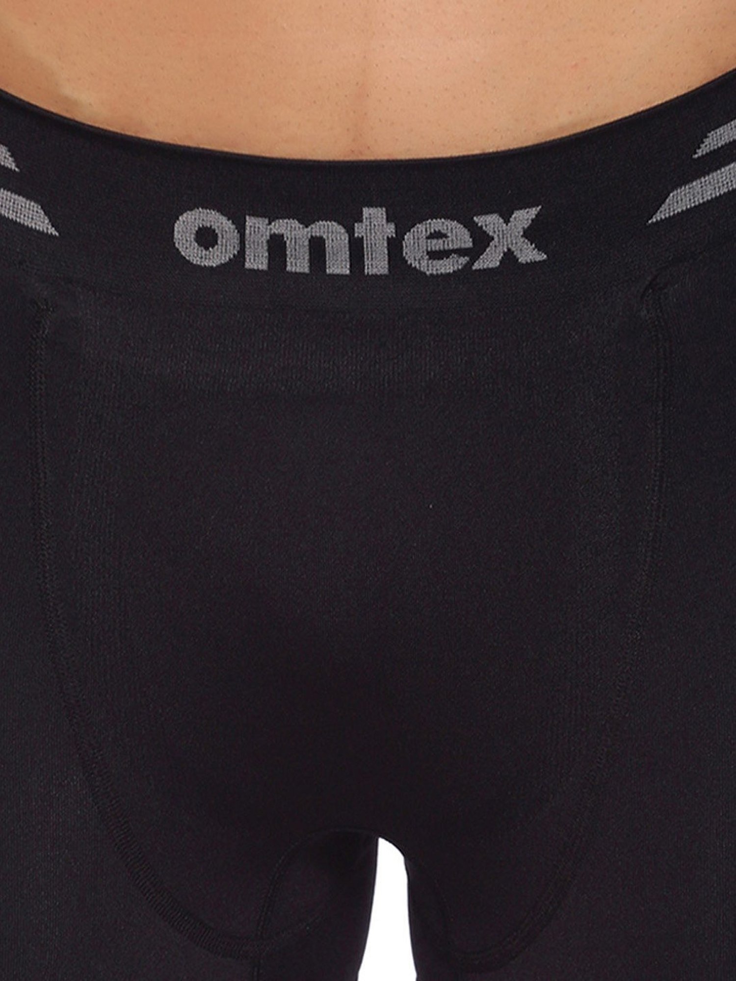 Omtex Men's Athletic Seamless Short Stretchable (Black) Size - S