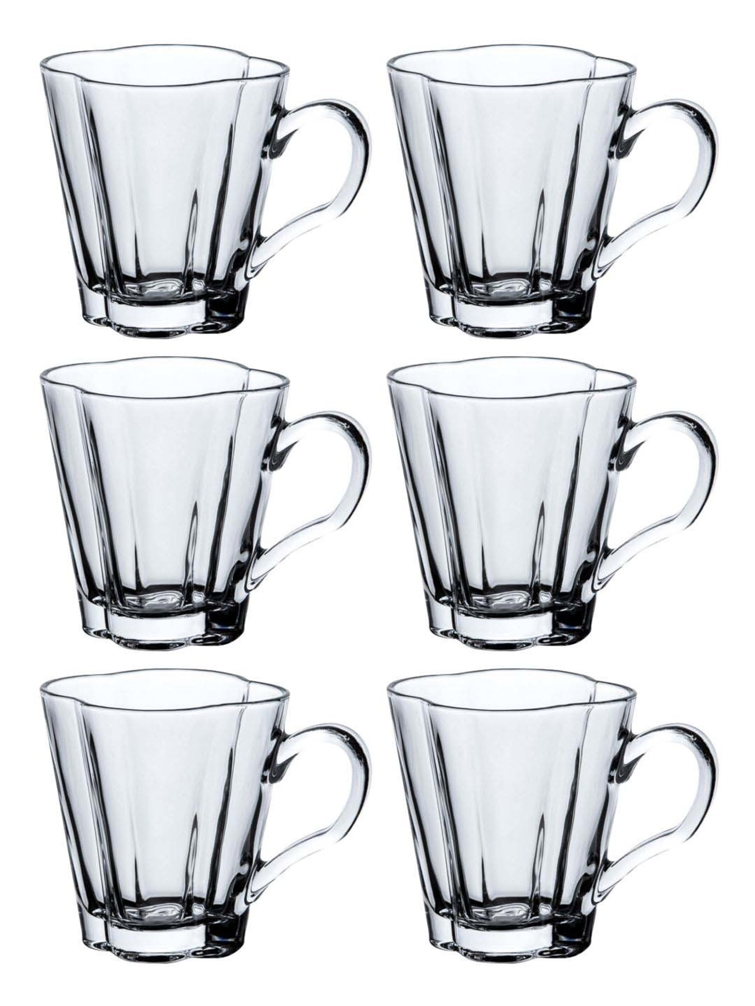 Goodhomes Transparent Glass Coffee Mug (0.2 L) - Set of 6