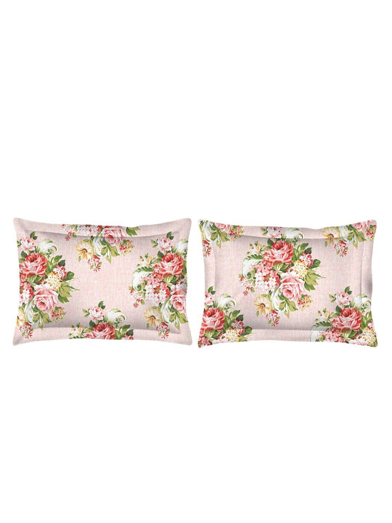 Boutique Living Signature Pink Cotton 300 TC Fitted Size Bedsheet with Pillow Cover